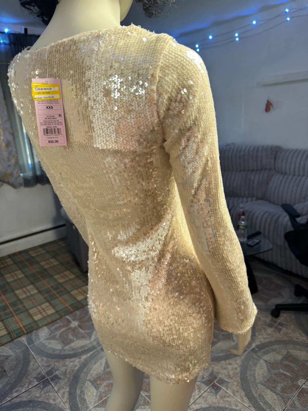 Champagne Sequin Mini Dress - photo 2