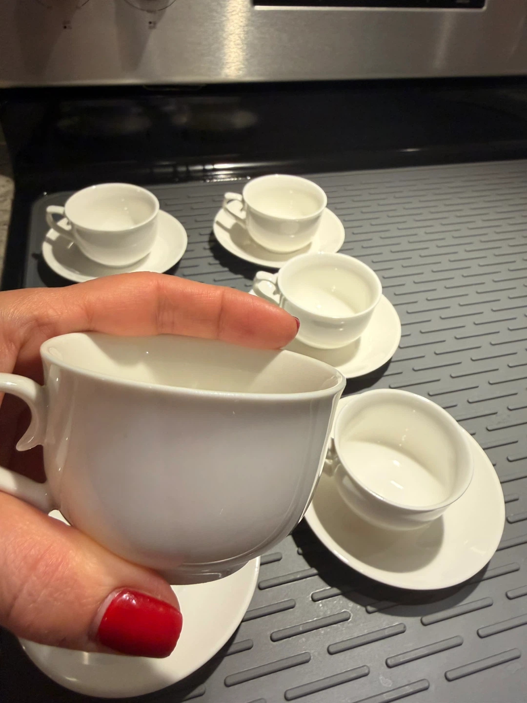 Set of 6 White espresso Cups and Saucers🏆 - photo 2