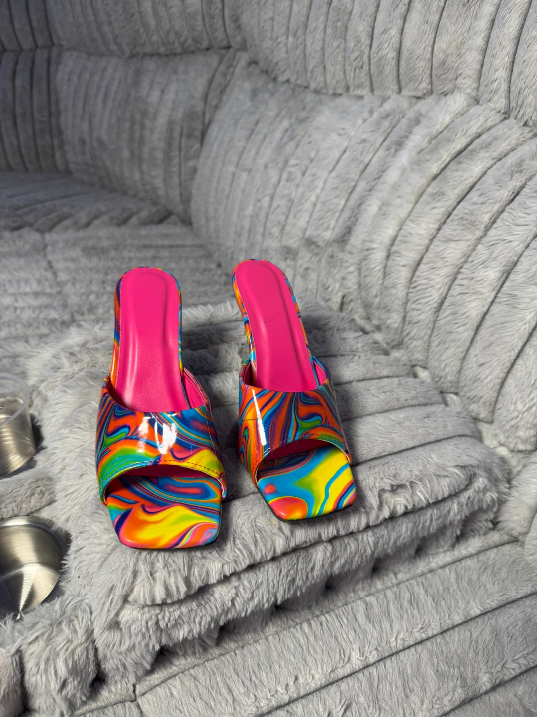 Colorful Swirl Print Heeled Sandals - photo 5