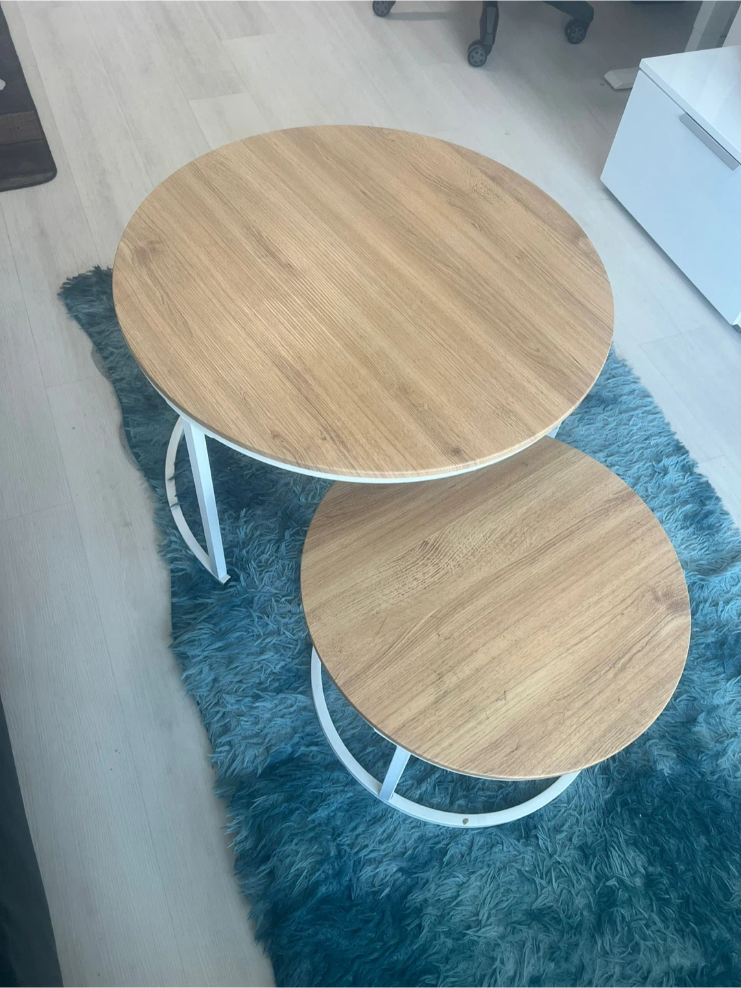 Nesting Coffee Tables - Round Wood Look Tops