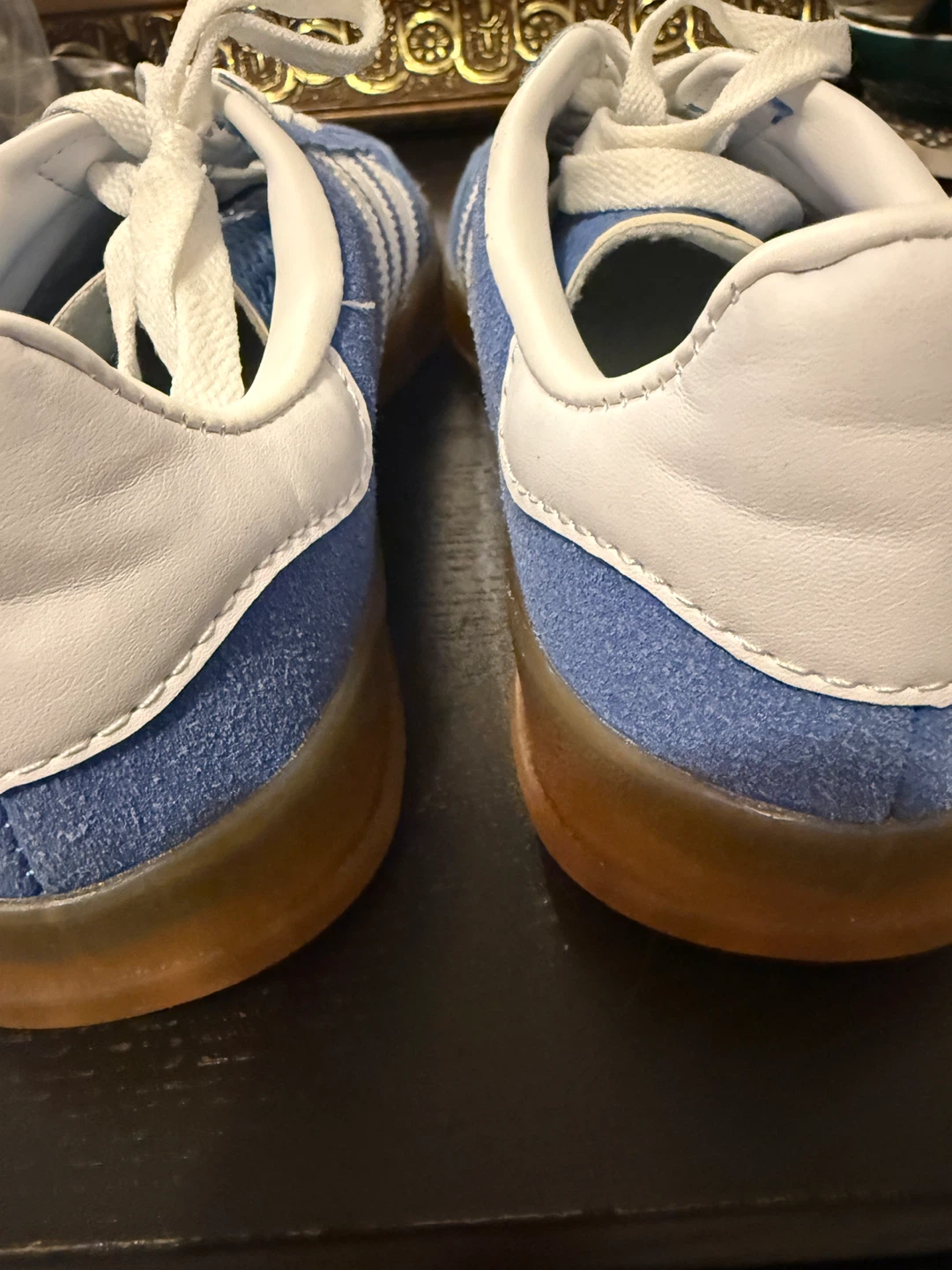 Adidas Gazelle women’s Shoes Blue Suede Size 7 - photo 4
