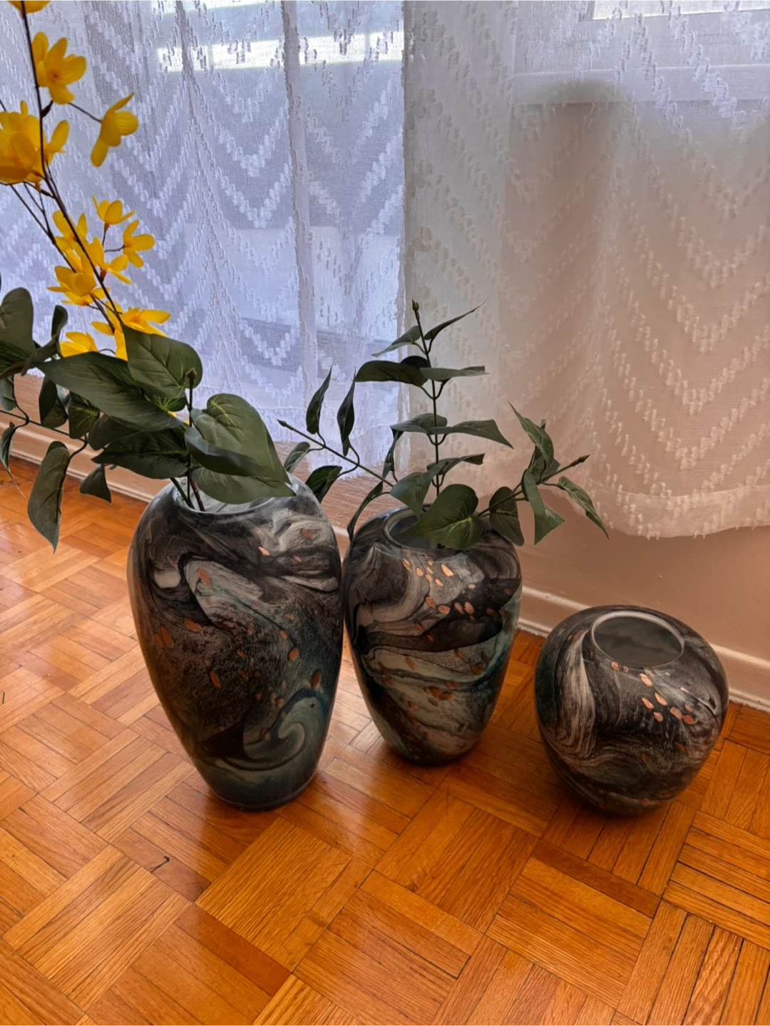 Set of 3 Marbled Vases - photo 3