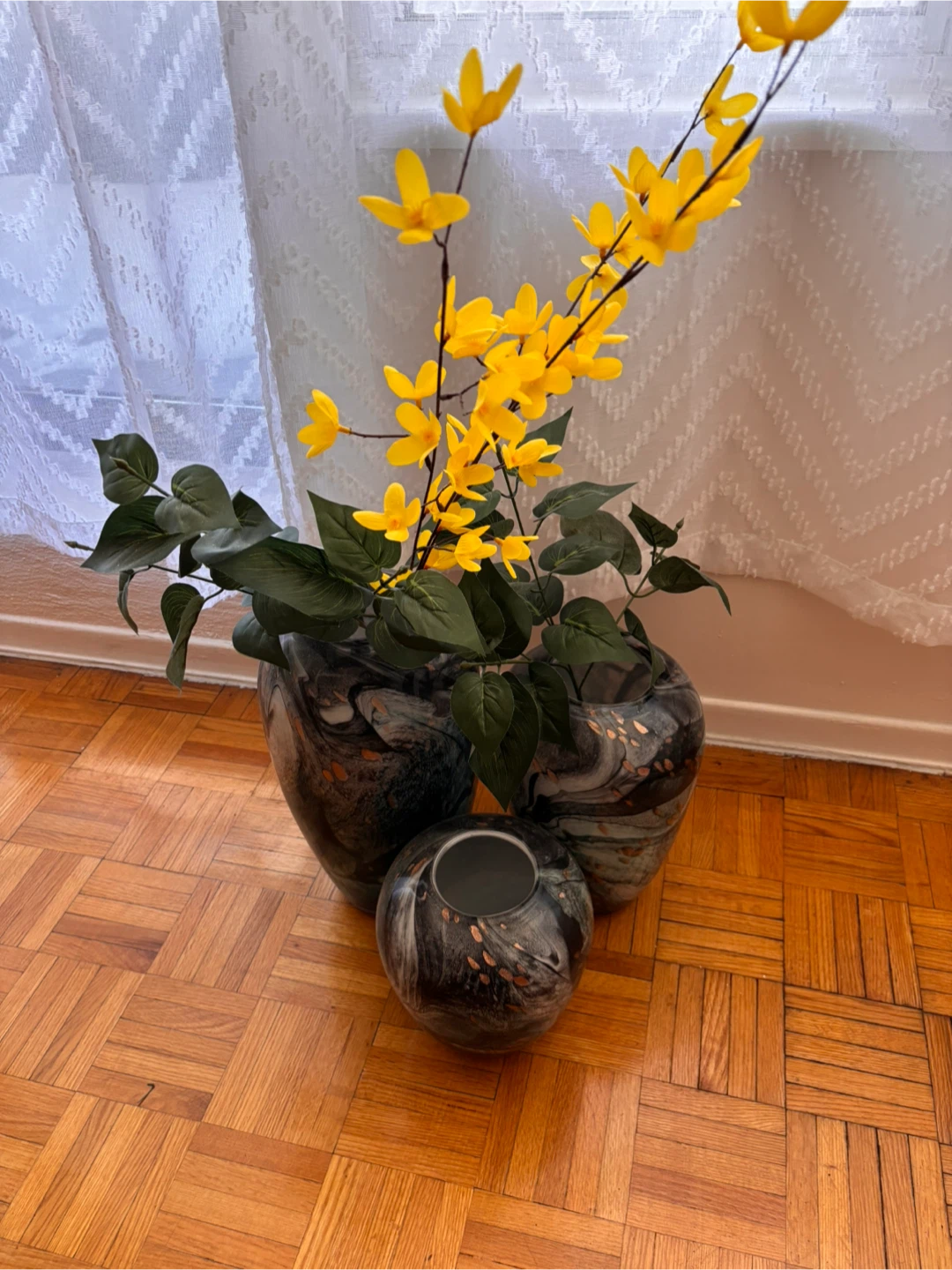 Set of 3 Marbled Vases - photo 2