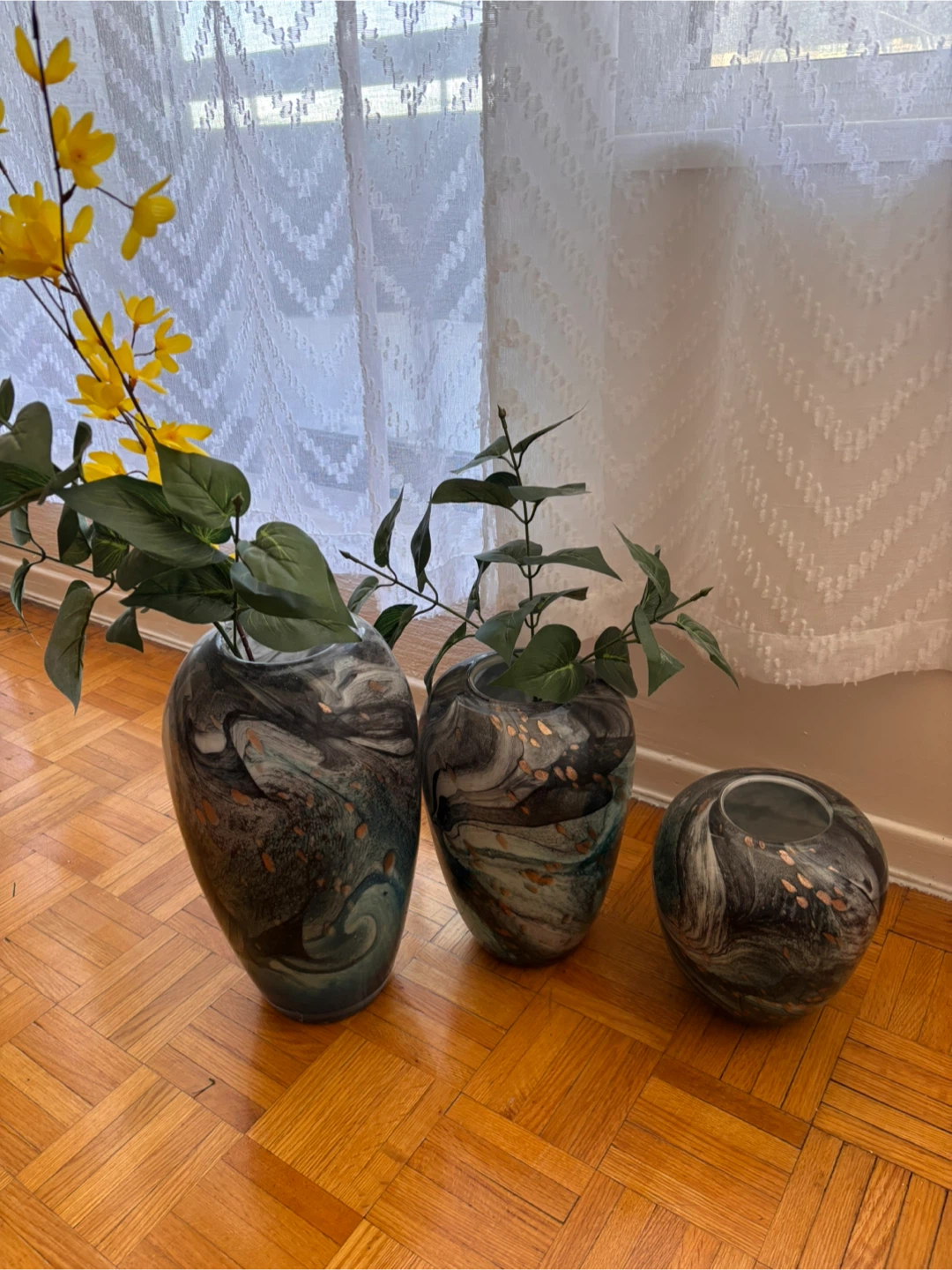 Set of 3 Marbled Vases - photo 4