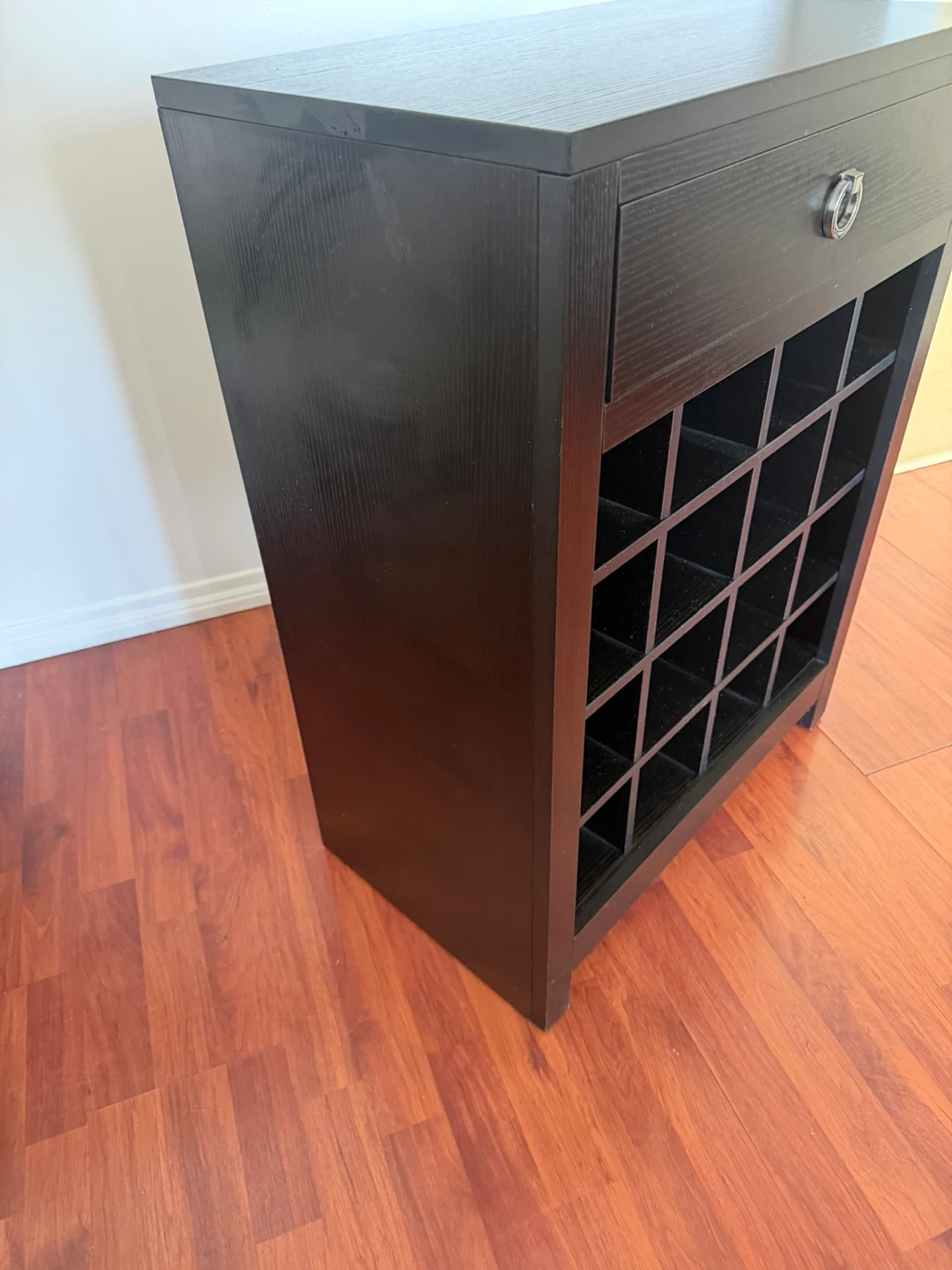Black Wine Rack with Drawer - photo 2