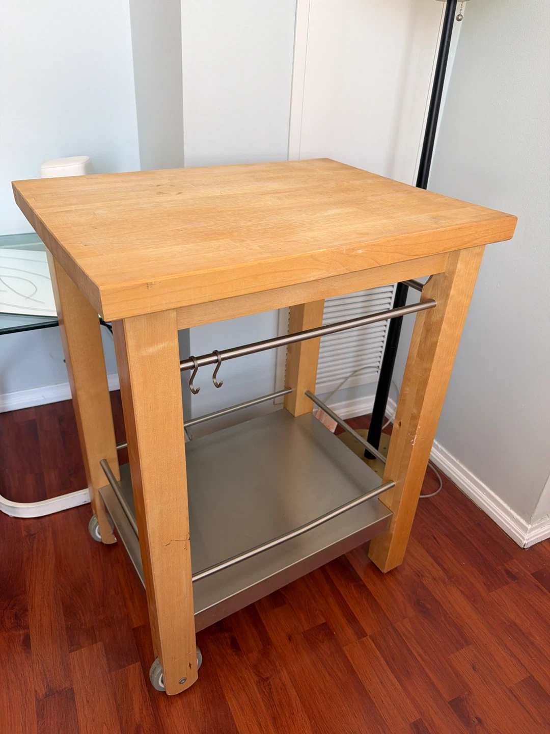 Kitchen Cart with Butcher Block Top