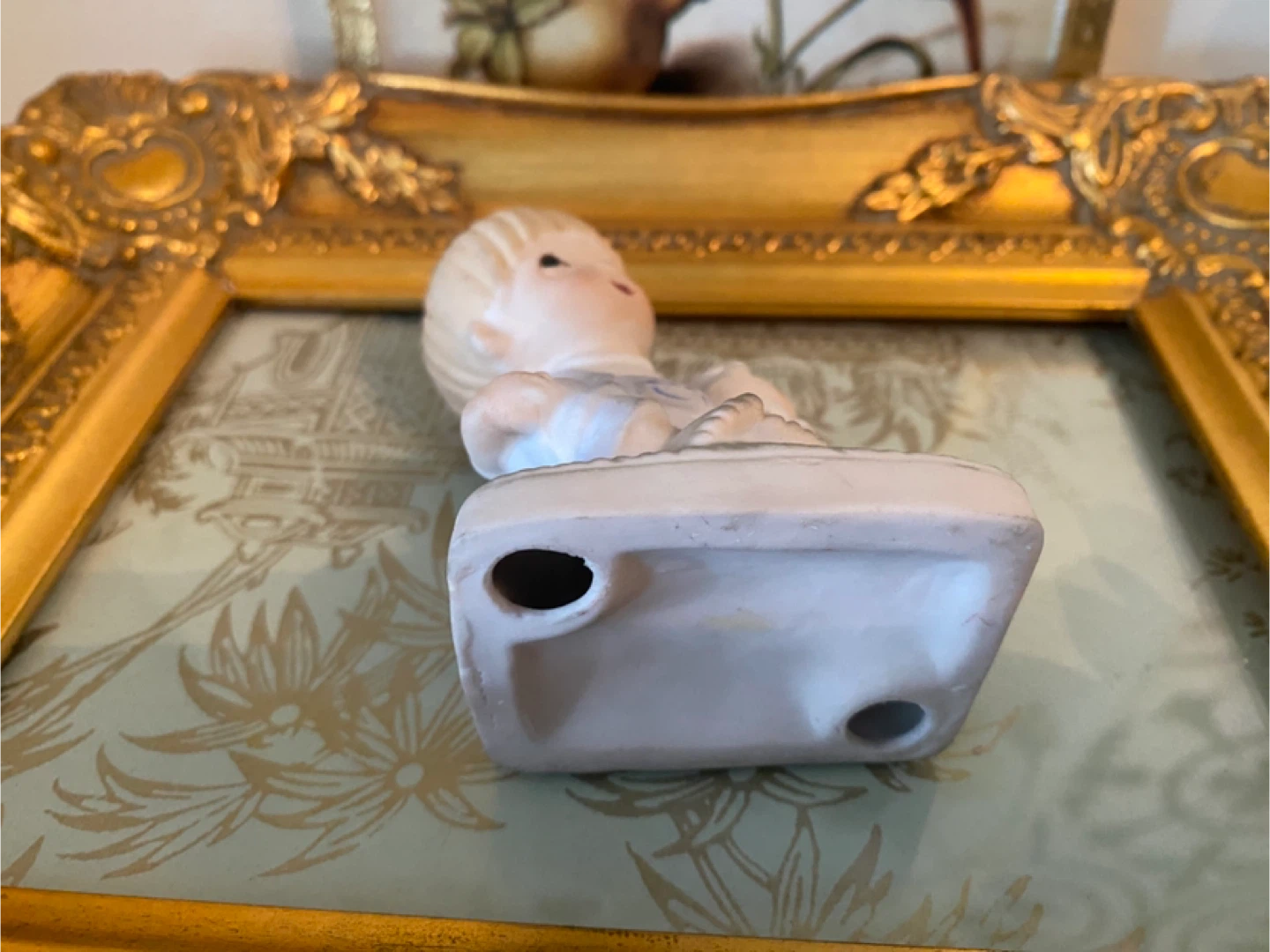 Vintage Porcelain Figurine of Boy Holding Baby - photo 4