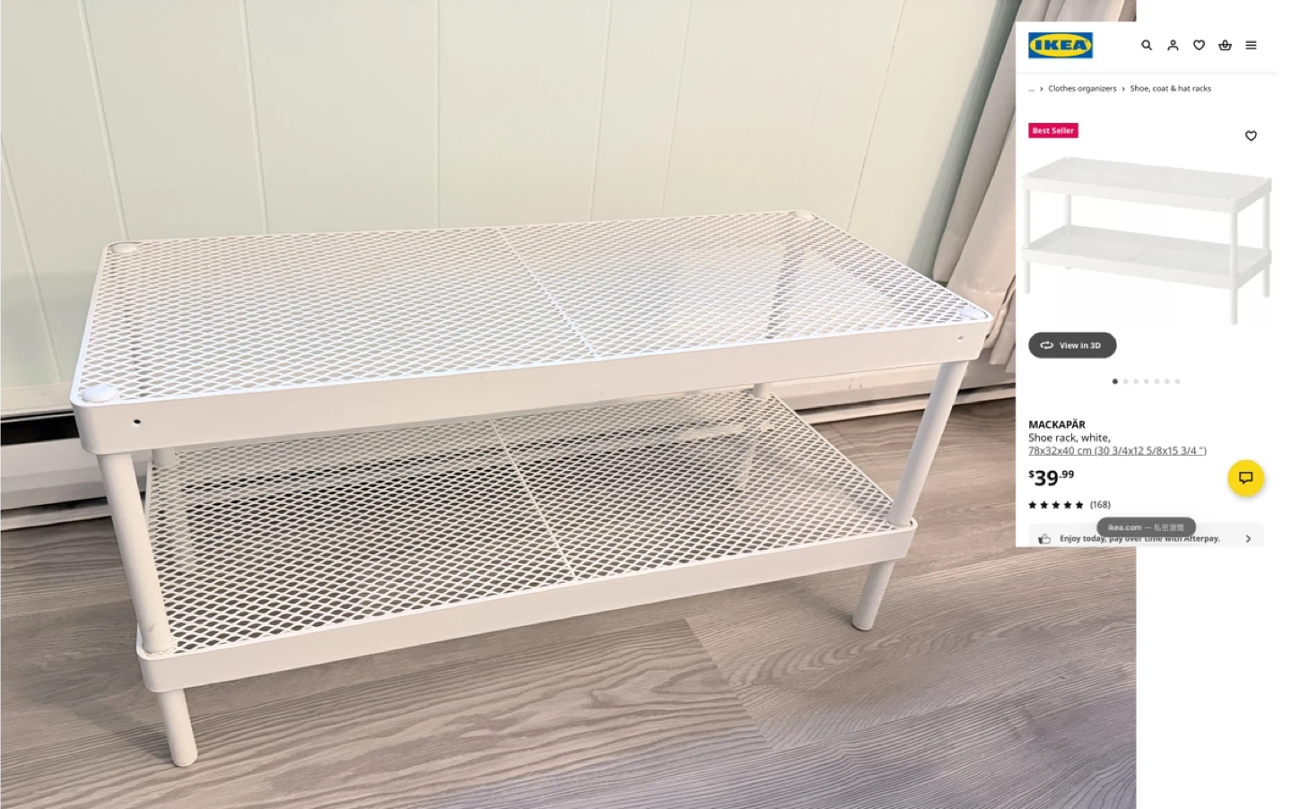 IKEA MACKAPÄR Shoe Rack - White (99% new)