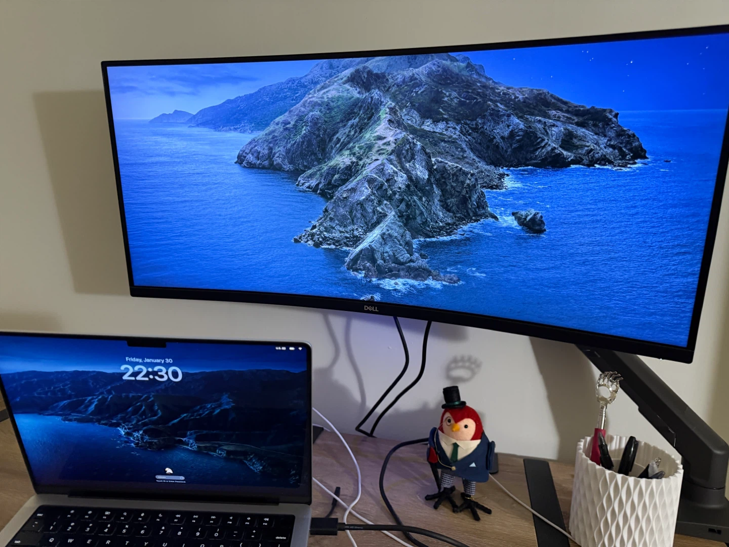 Dell Curved Monitor with mount.