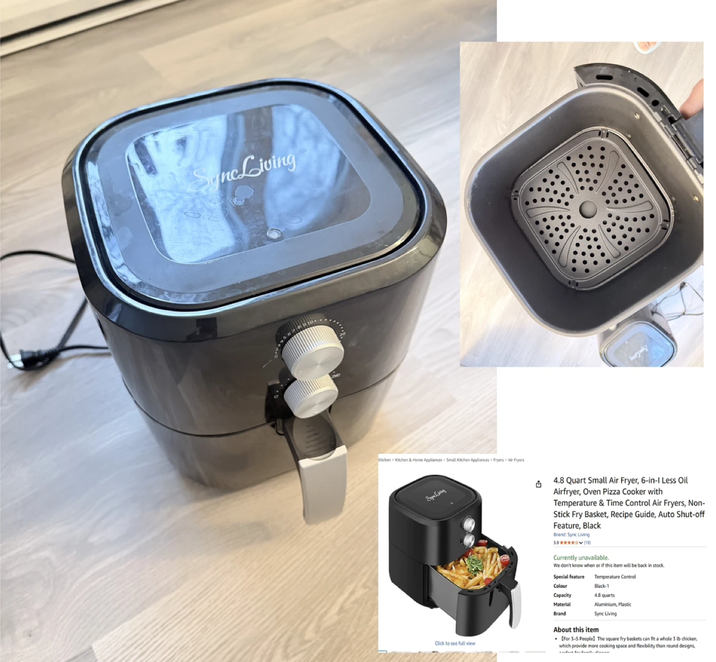Sync Living 4.8 Quart Air Fryer
