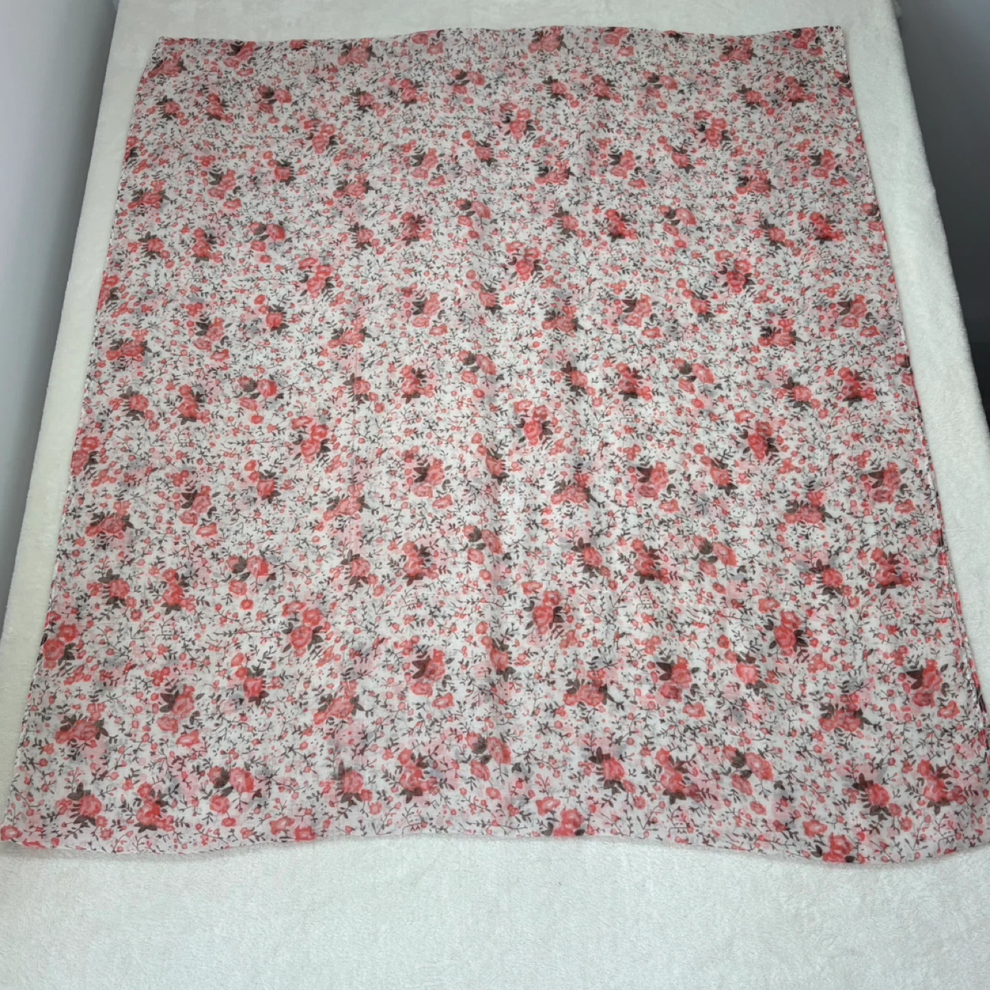 MyStyle Lightweight Infinity Scarf Coral and Brown Floral Print - photo 2