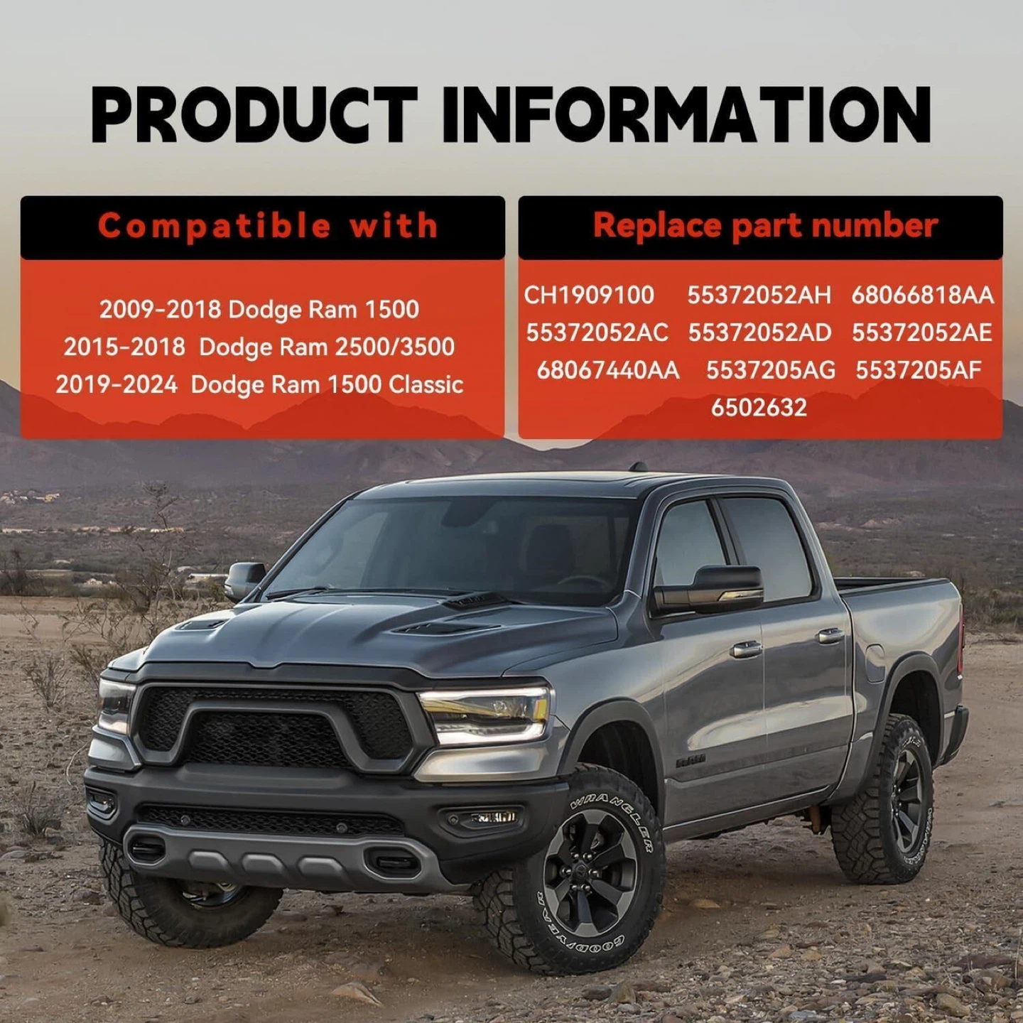 09-18 Dodge Ram 1500 Tailgate Molding Top Cap Protector Spoiler - photo 2