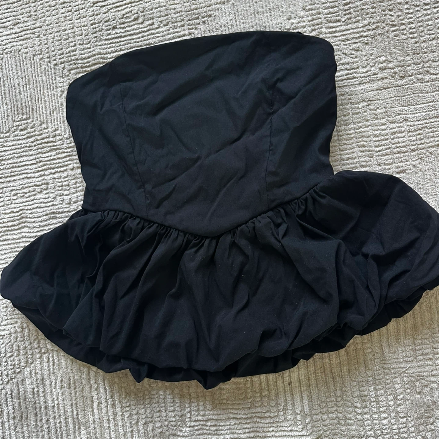 Black Strapless Peplum Top - Size S - photo 2