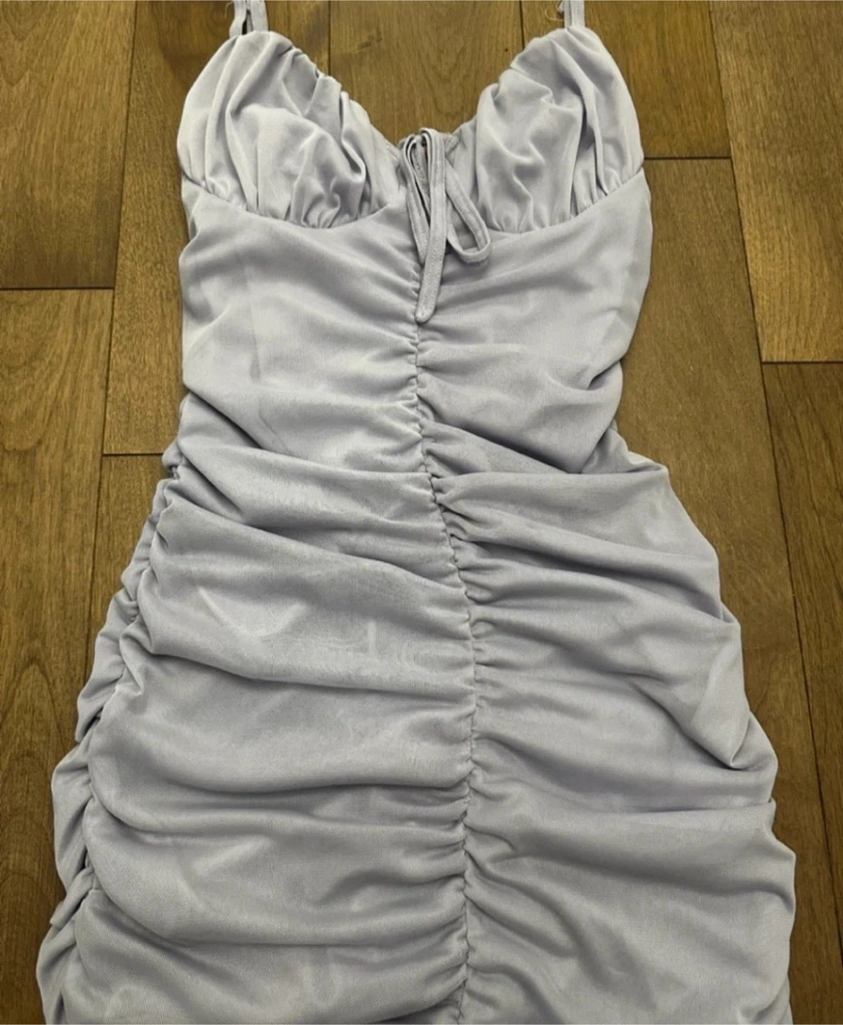 Ruched Spaghetti Strap Mini Dress - photo 2