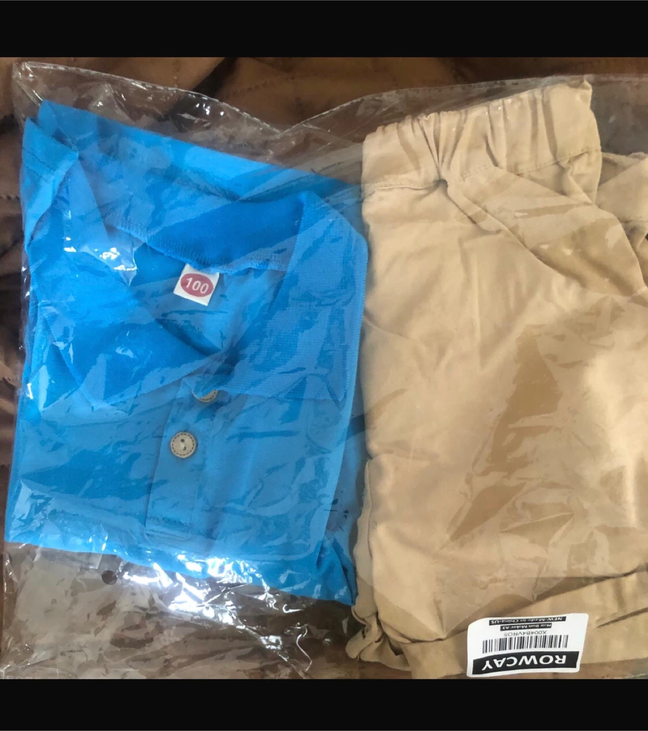 1 to 3 year size Kids Blue Polo Shirt and Khaki Shorts Set