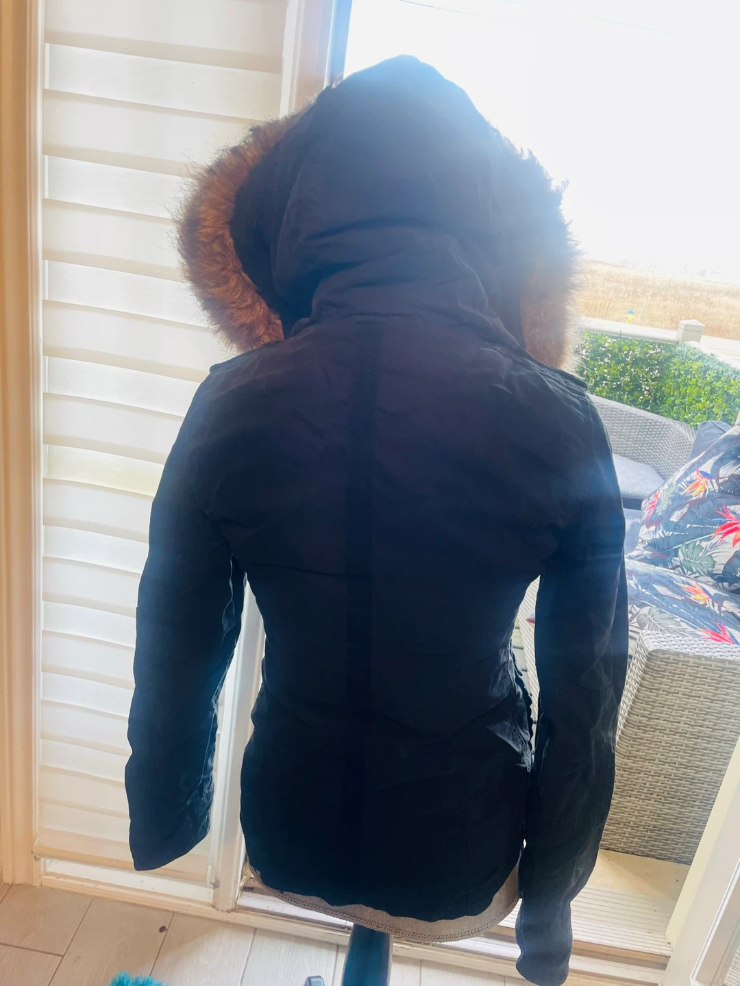 TNA Black Fur Hood Parka XXS - photo 2
