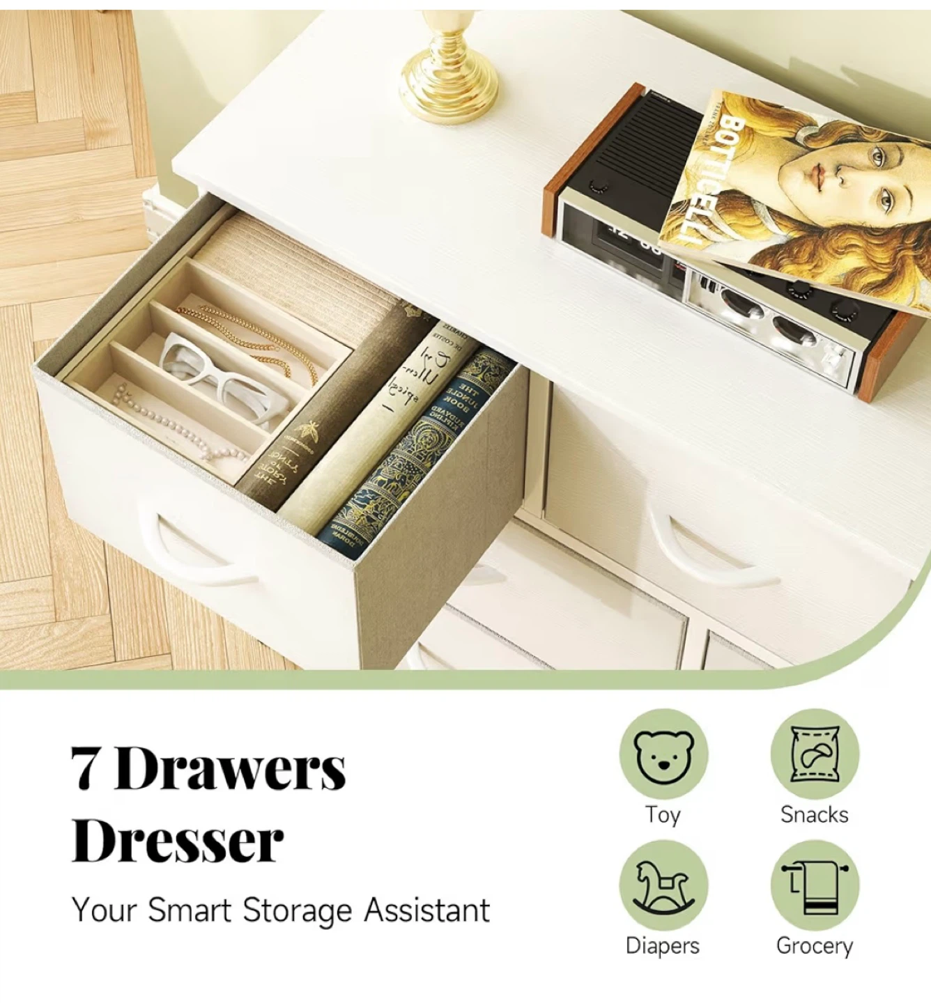 White 7 Drawer Dresser - photo 5