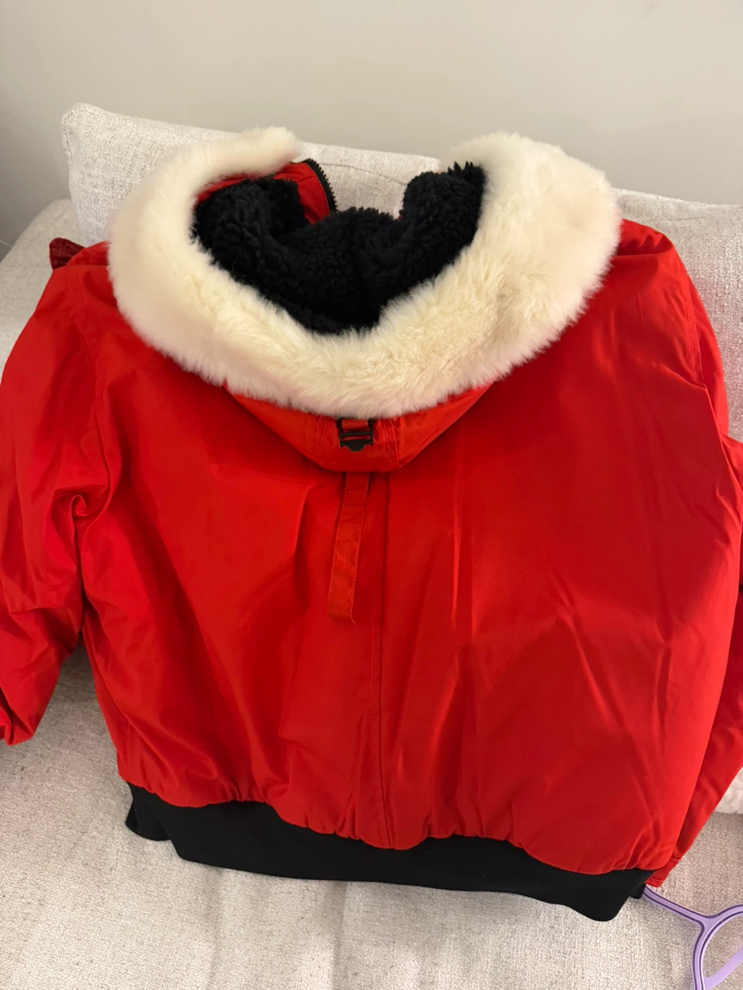 COACH Red Parka Jacket with Fur Trim Hood - photo 2