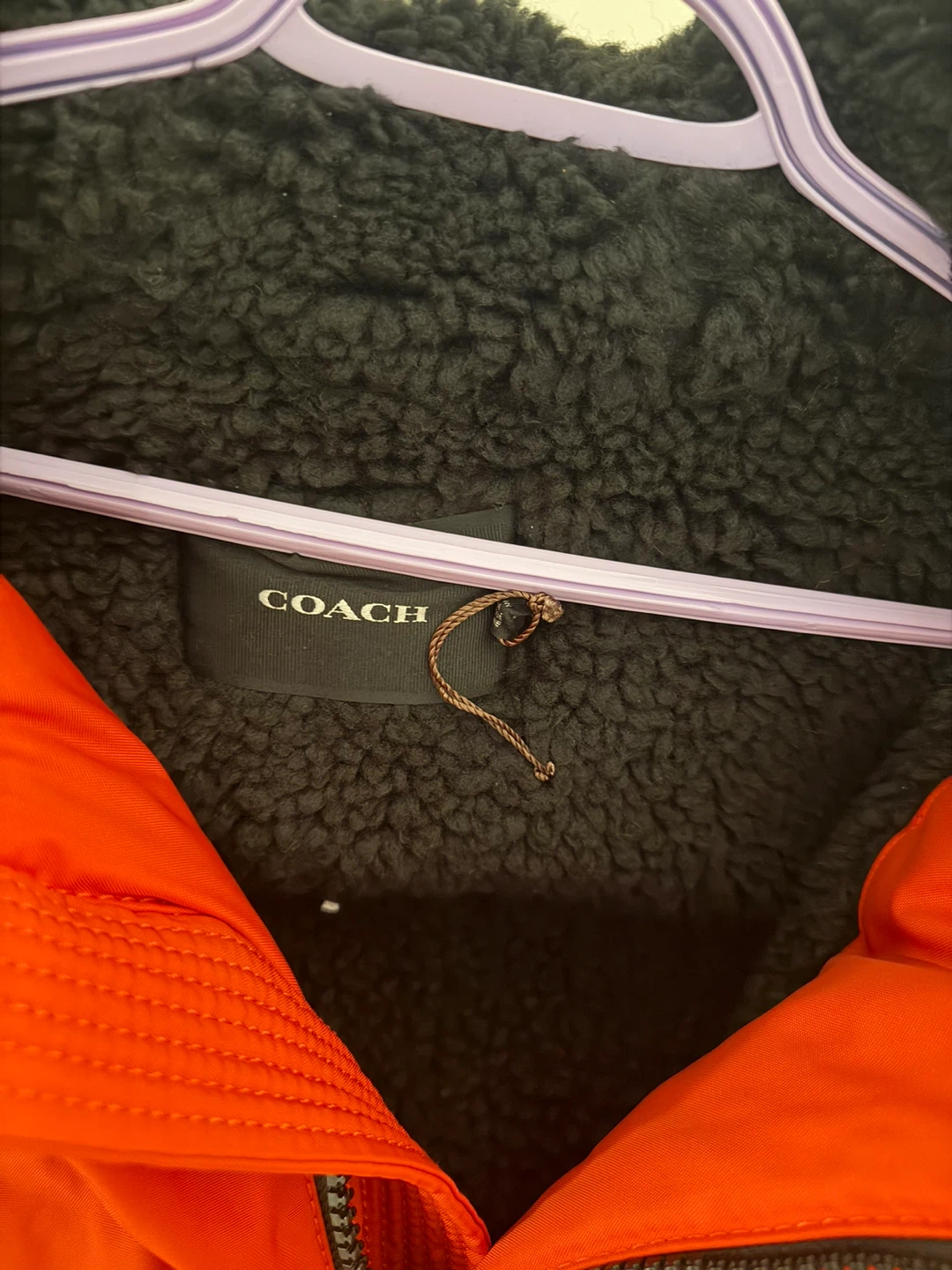 COACH Red Parka Jacket with Fur Trim Hood - photo 5