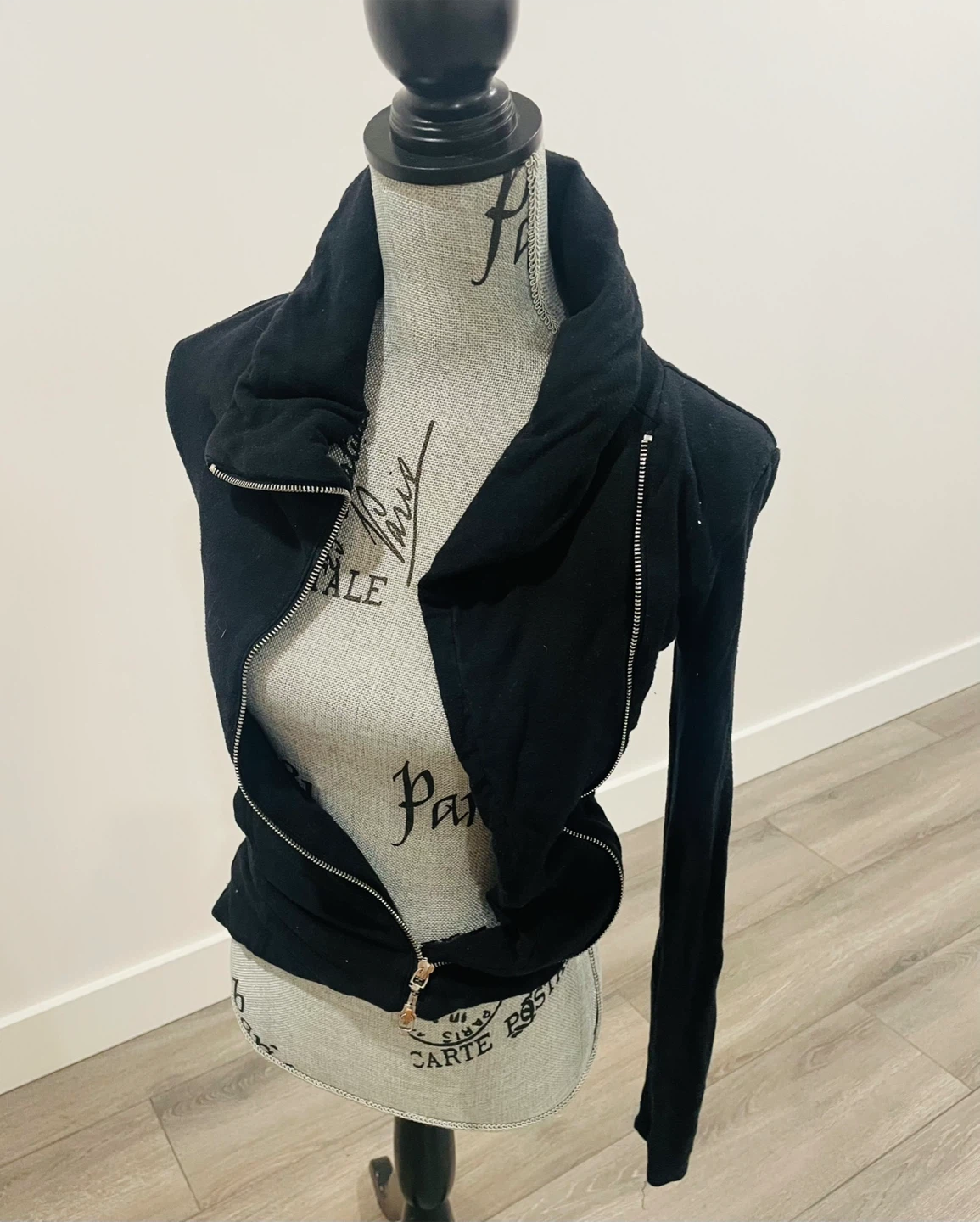 Denim Legend Parasuco Black Zip-Up Jacket xs
