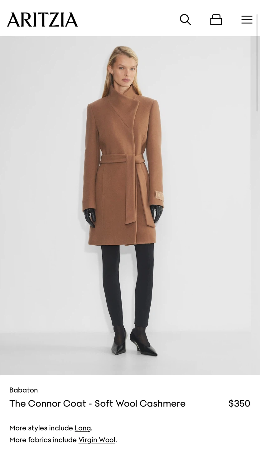 Babaton The Connor Coat - Soft Wool Cashmere Camel