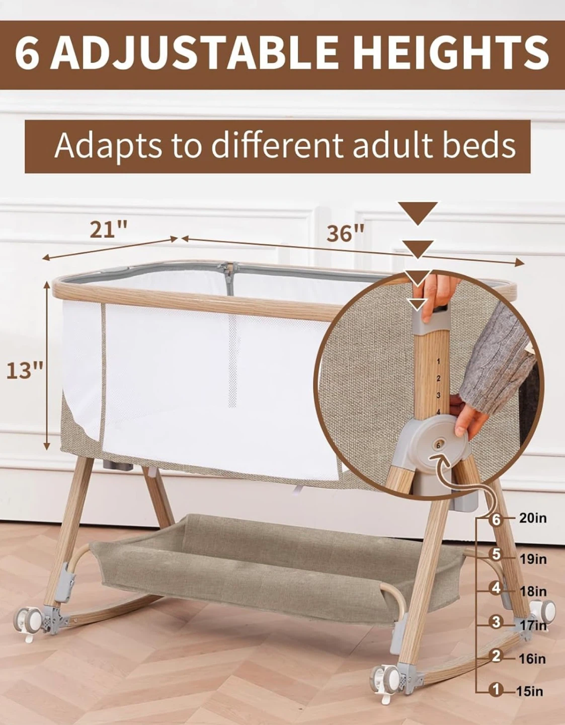 Adjustable Bassinet with Storage Basket - photo 5