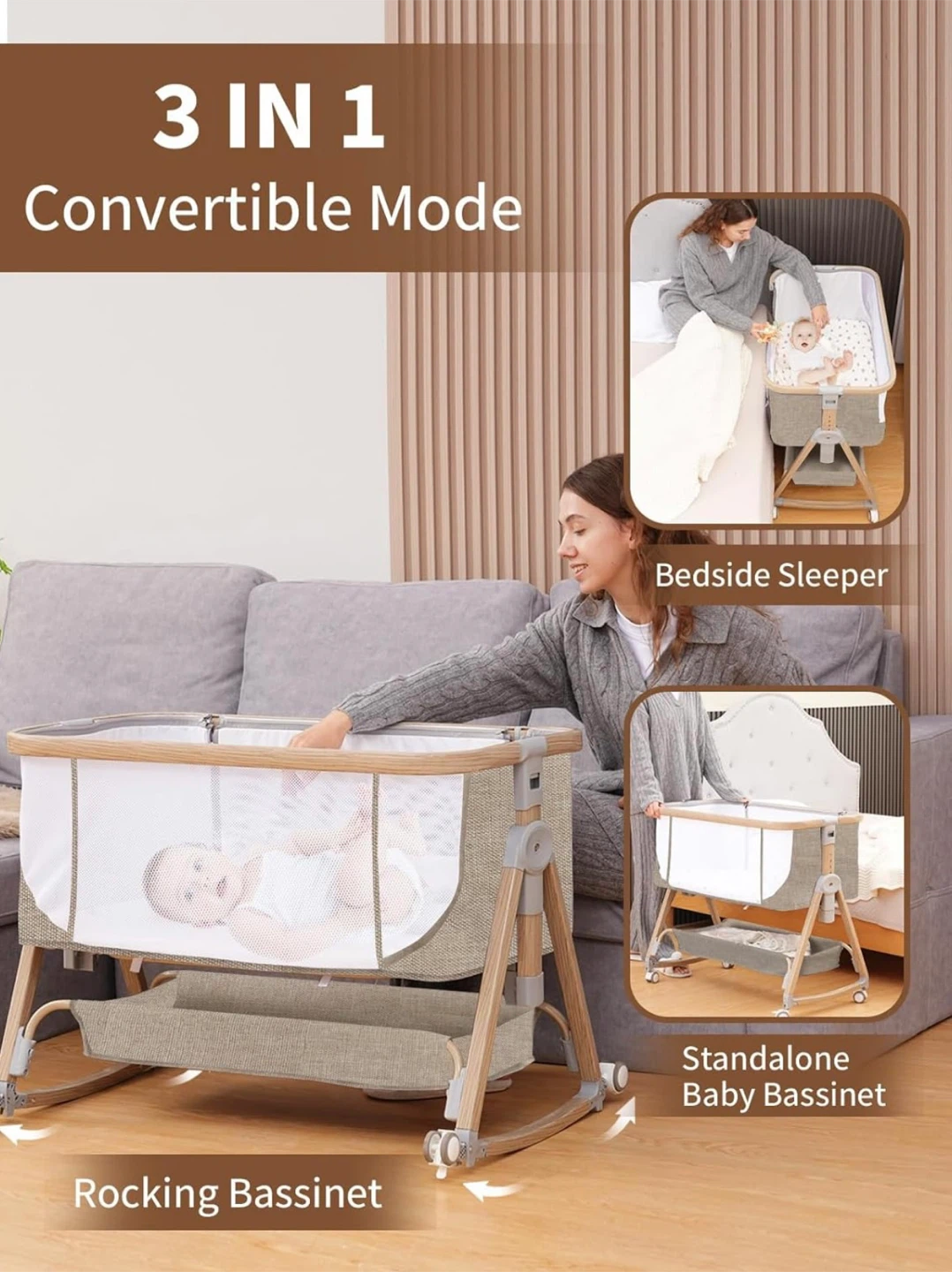 Adjustable Bassinet with Storage Basket - photo 2