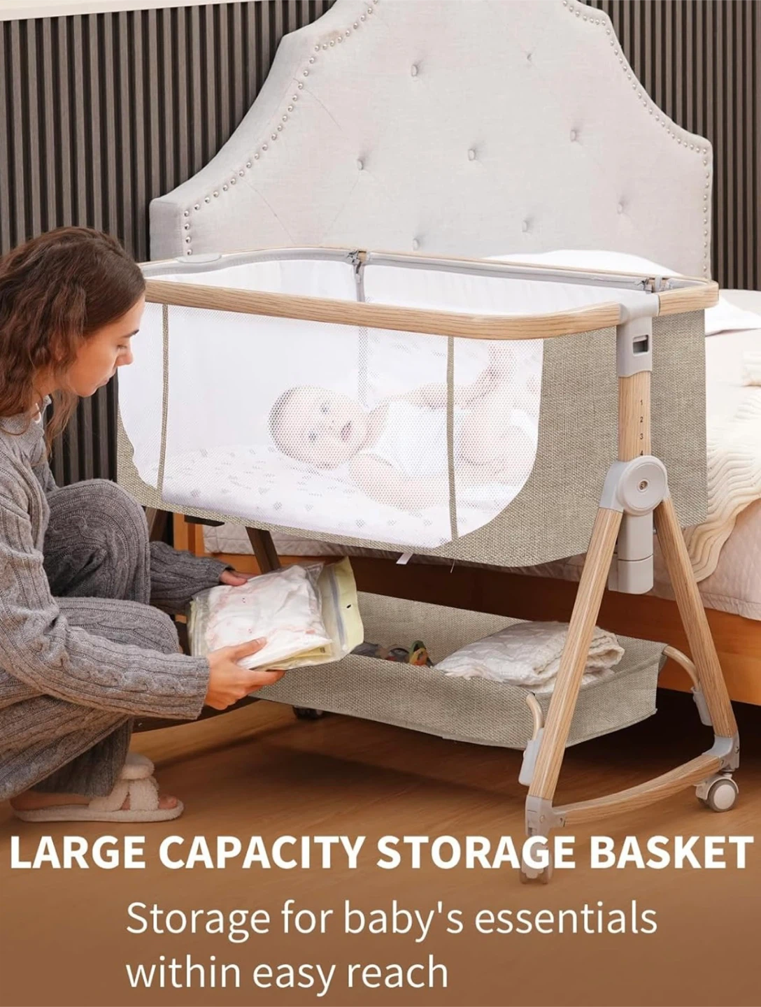Adjustable Bassinet with Storage Basket - photo 4