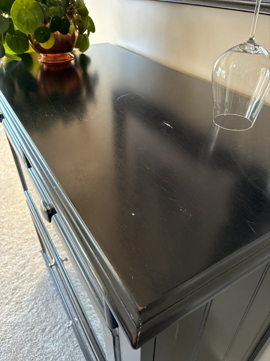 Black Bar Cabinet with Wine Rack - photo 3