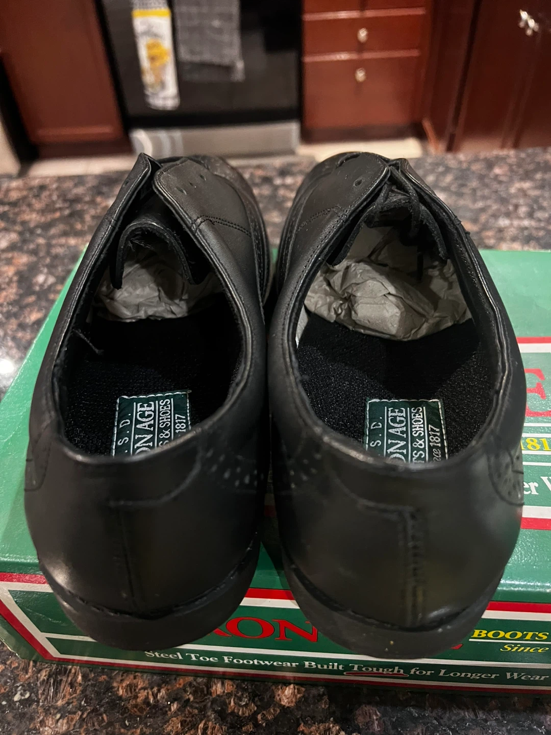 Iron Age Black Leather ESD Steel Toe Work Shoes - photo 3