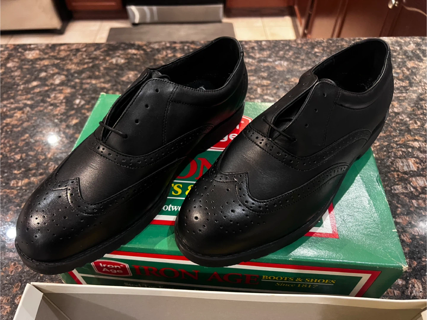 Iron Age Black Leather ESD Steel Toe Work Shoes - photo 2