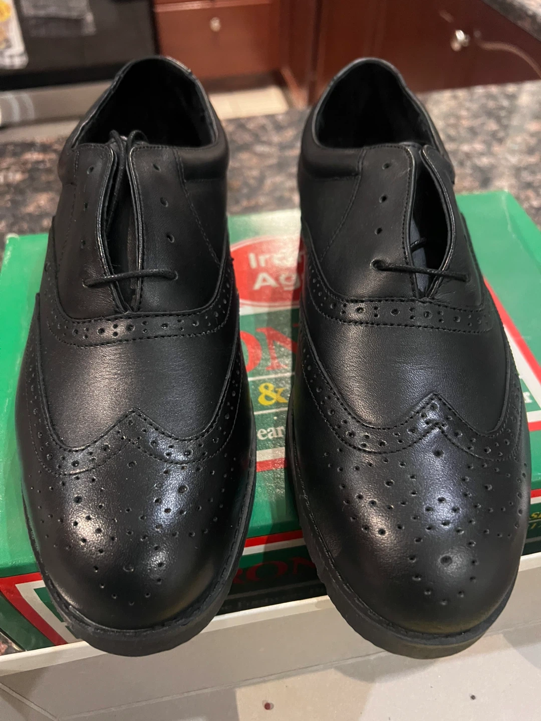 Iron Age Black Leather ESD Steel Toe Work Shoes