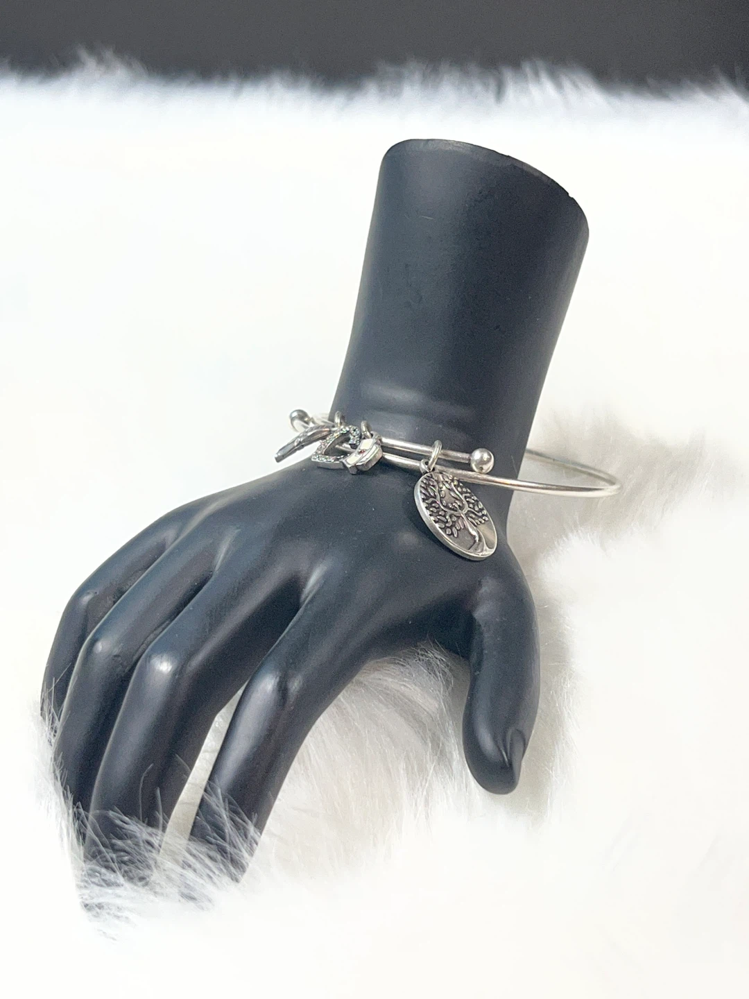 Adjustable "Earth Angel" Charm Bangle Bracelet