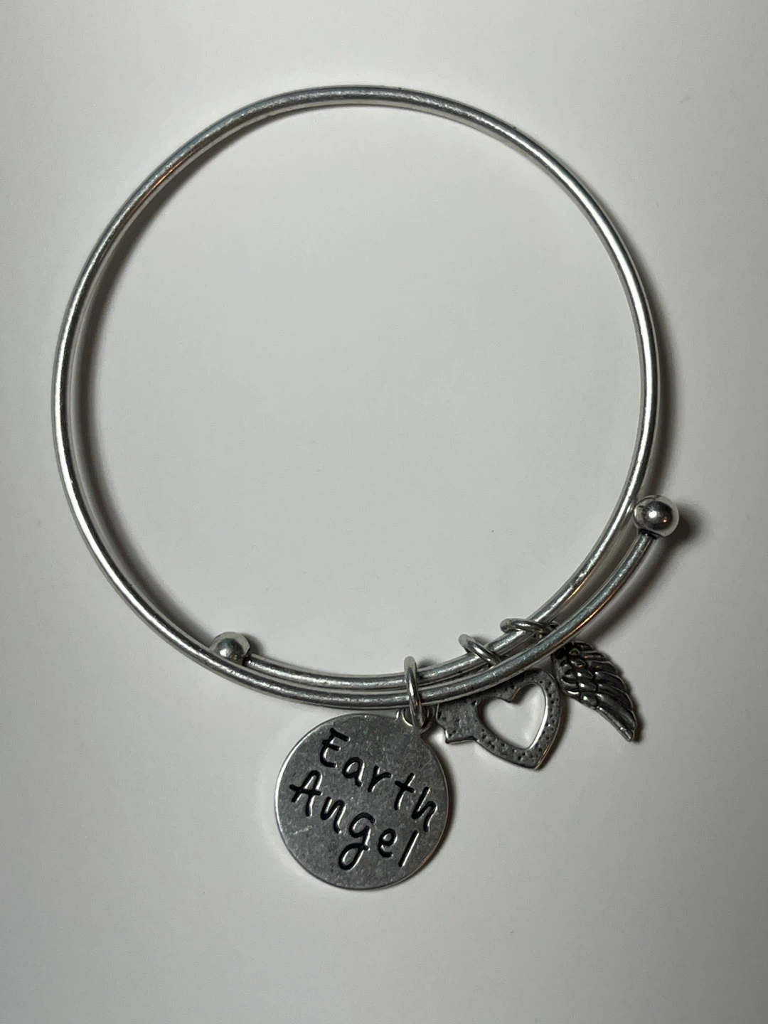 Adjustable "Earth Angel" Charm Bangle Bracelet - photo 4
