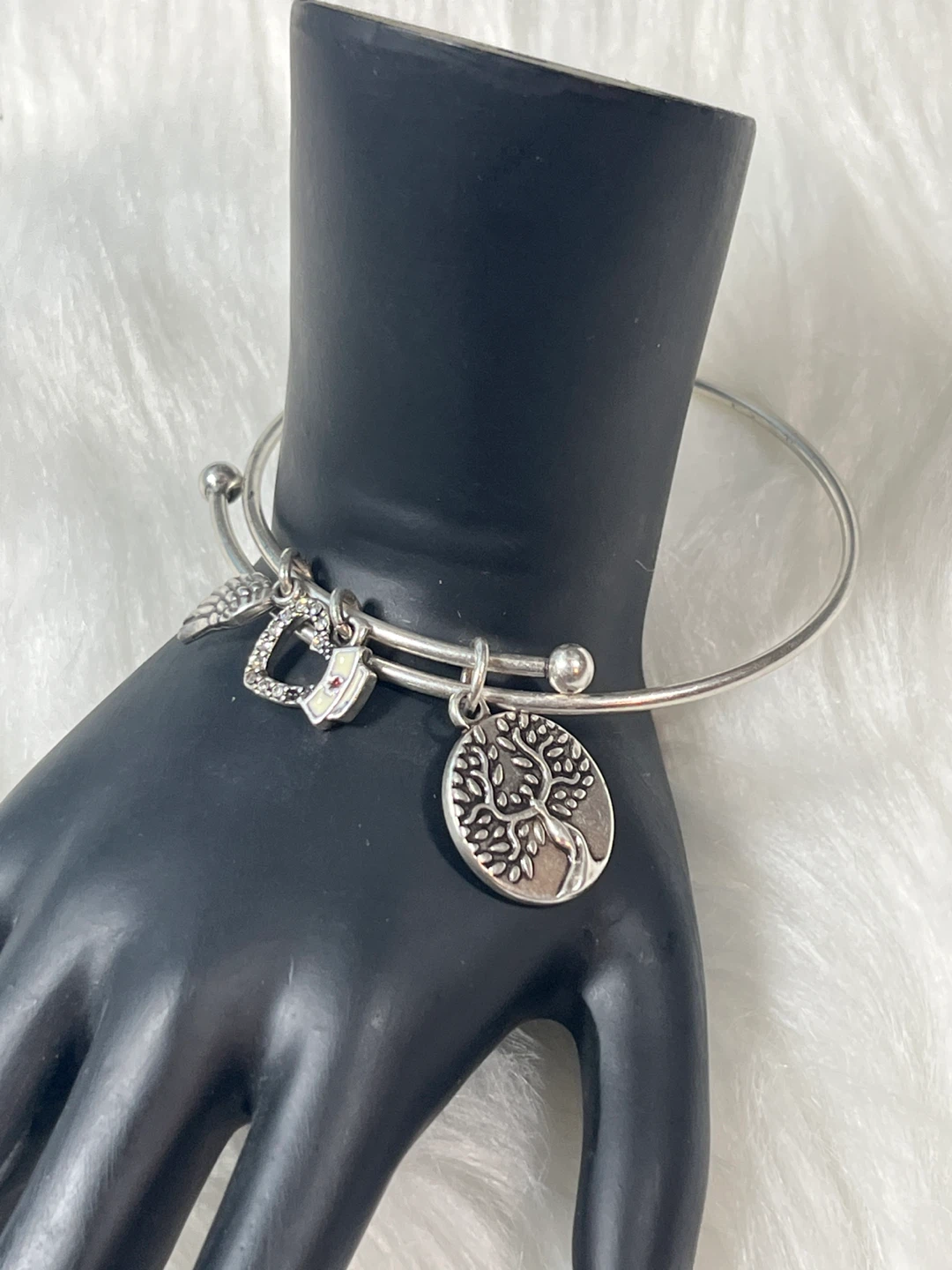 Adjustable "Earth Angel" Charm Bangle Bracelet - photo 2