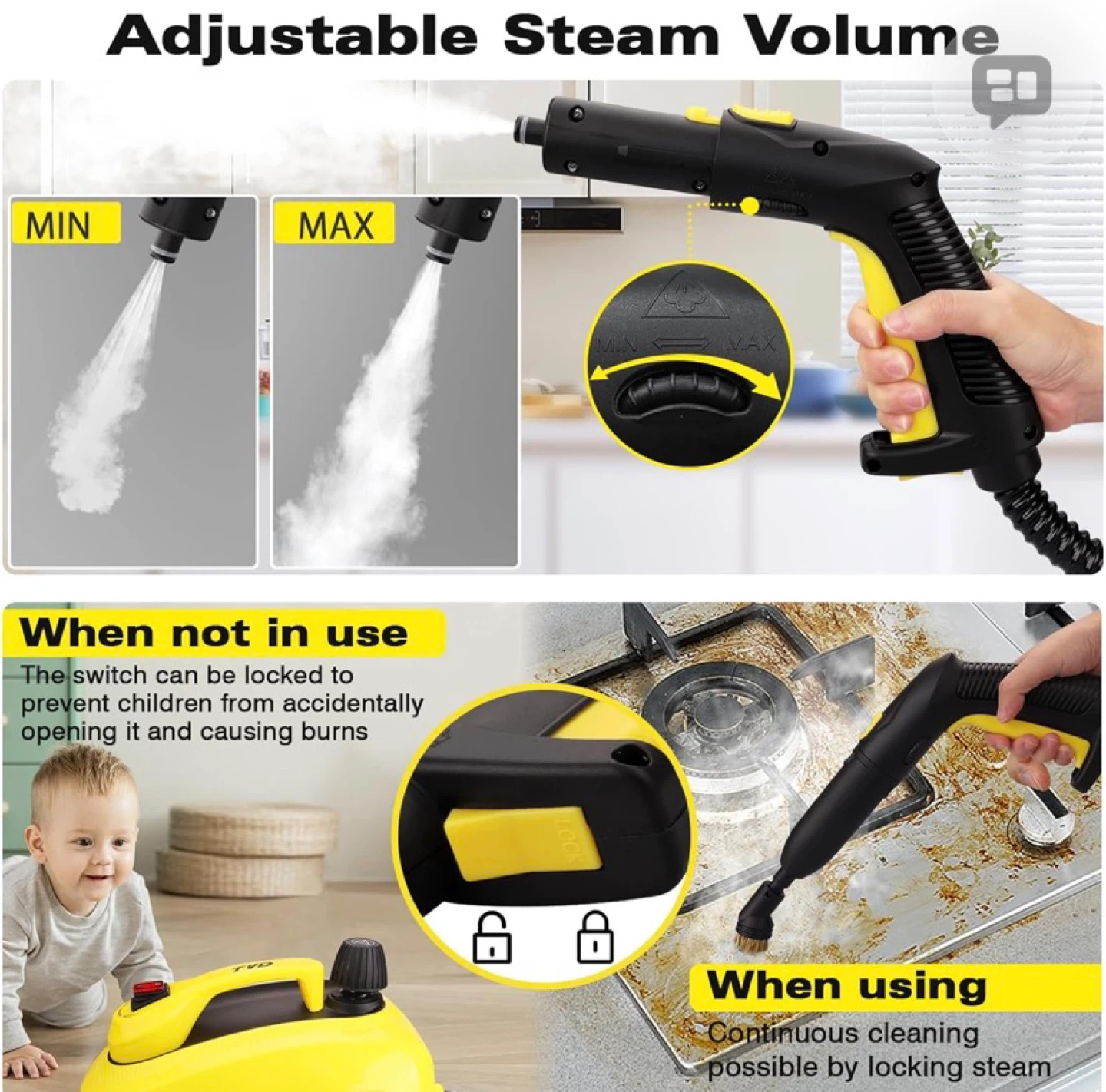 Steam Cleaner, Heavy Duty Canister  Extra-Long Power - photo 3