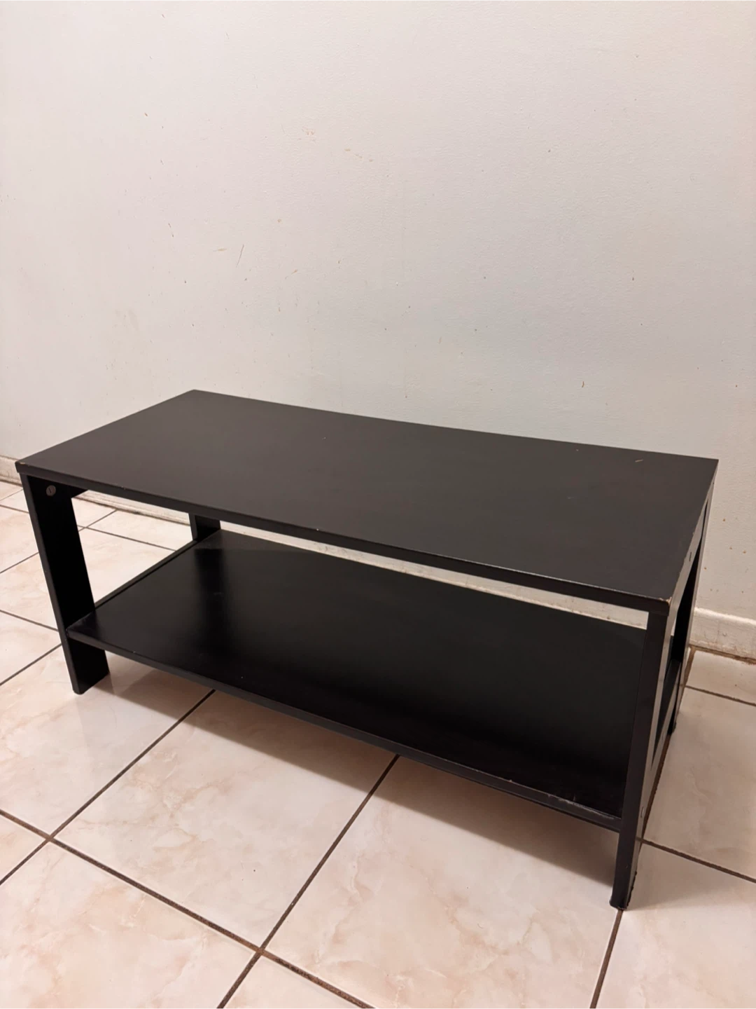 Ikea Dark Wood Table with Lower Shelf