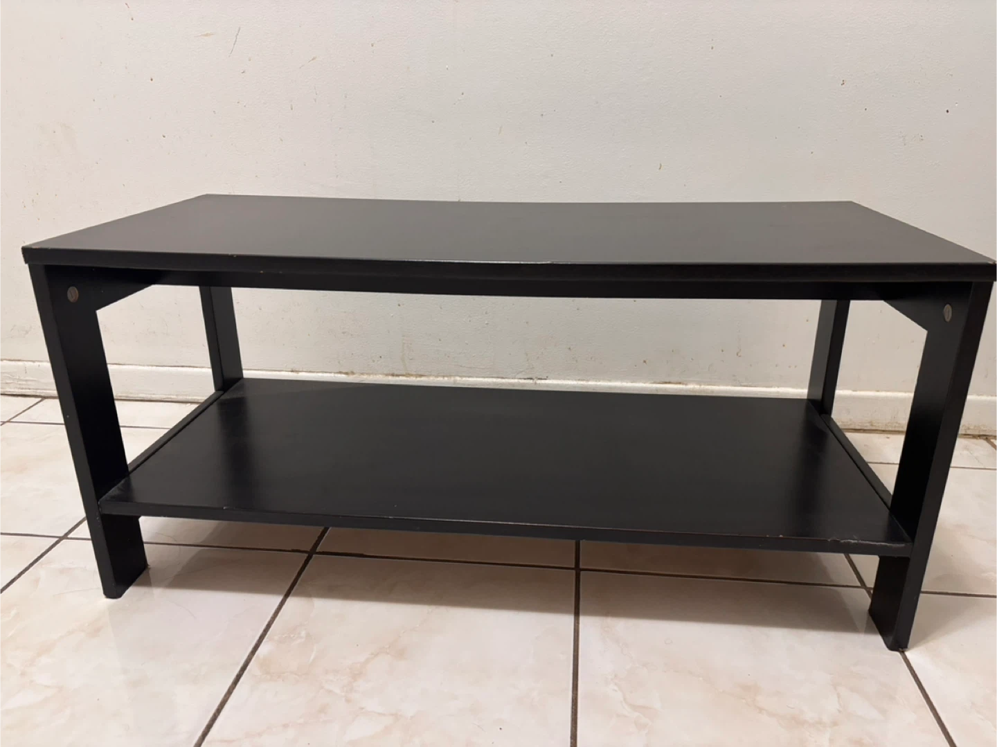 Ikea Dark Wood Table with Lower Shelf - photo 2