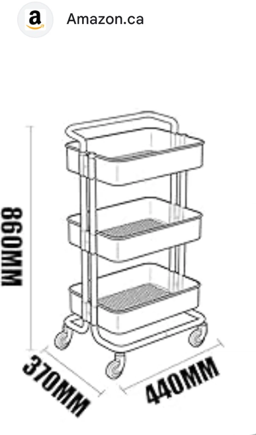 PIP OEI 3-Tier Rolling Utility Cart - photo 3