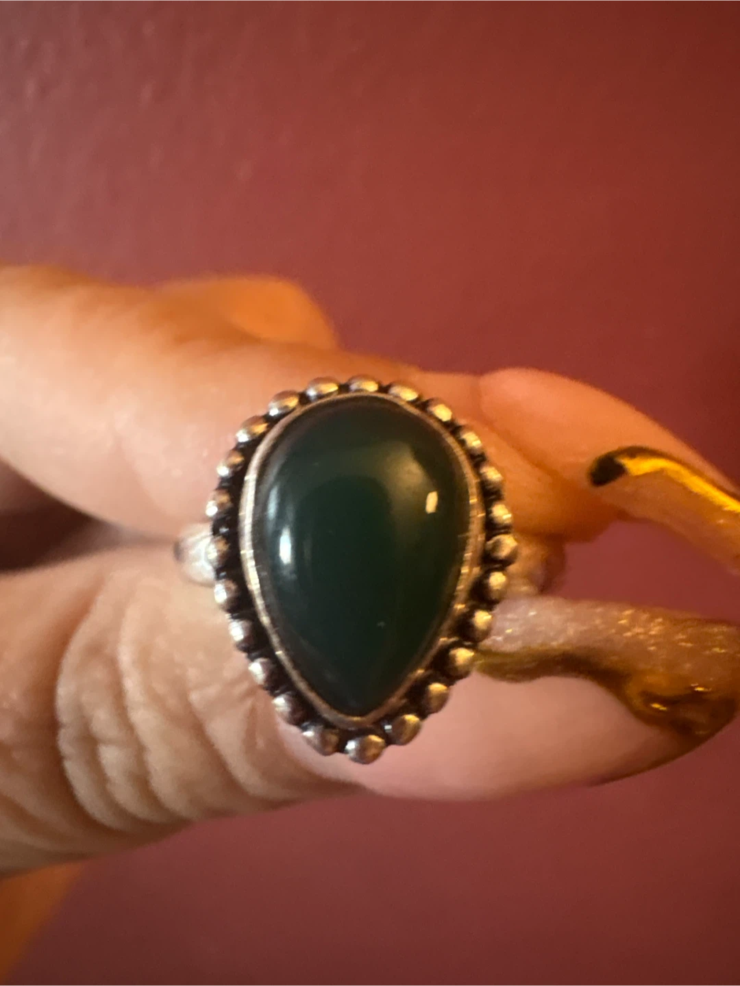 NEW 925 Sterling Silver Ring  with Green Stone - photo 5
