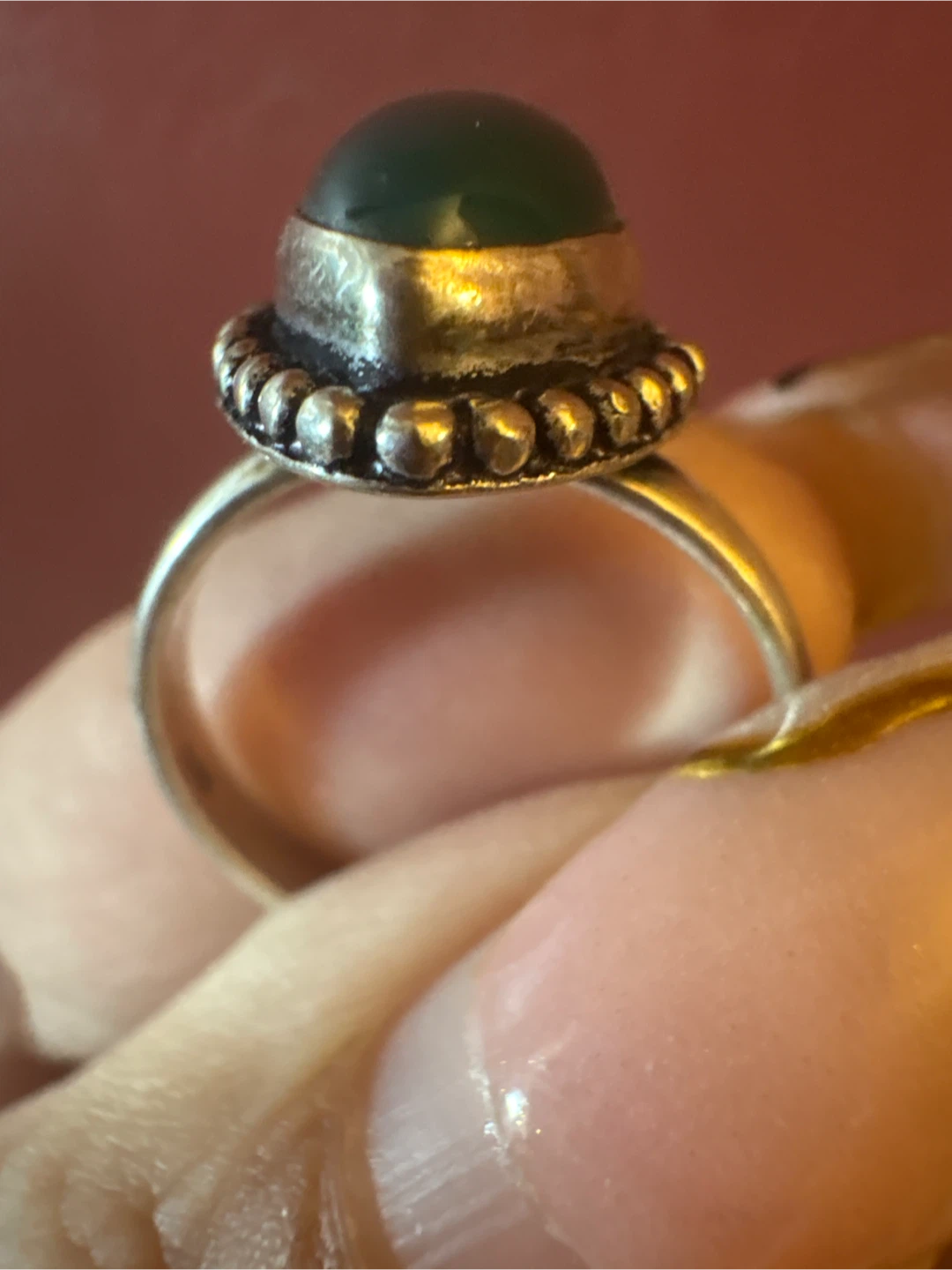 NEW 925 Sterling Silver Ring  with Green Stone - photo 4