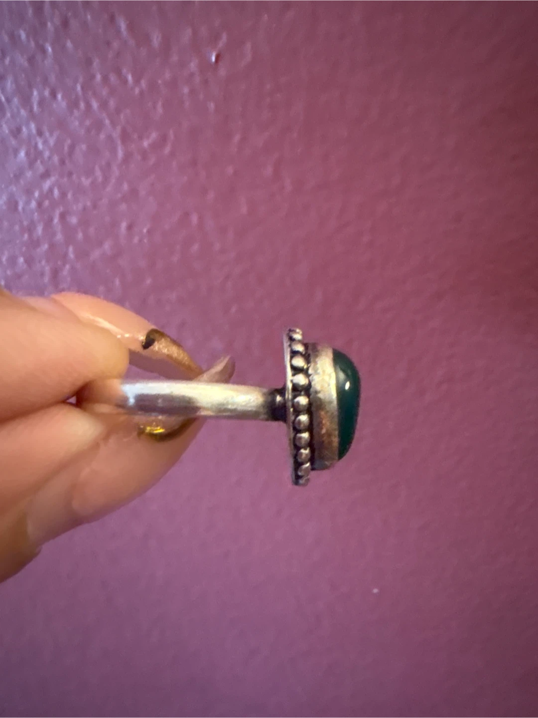 NEW 925 Sterling Silver Ring  with Green Stone - photo 3