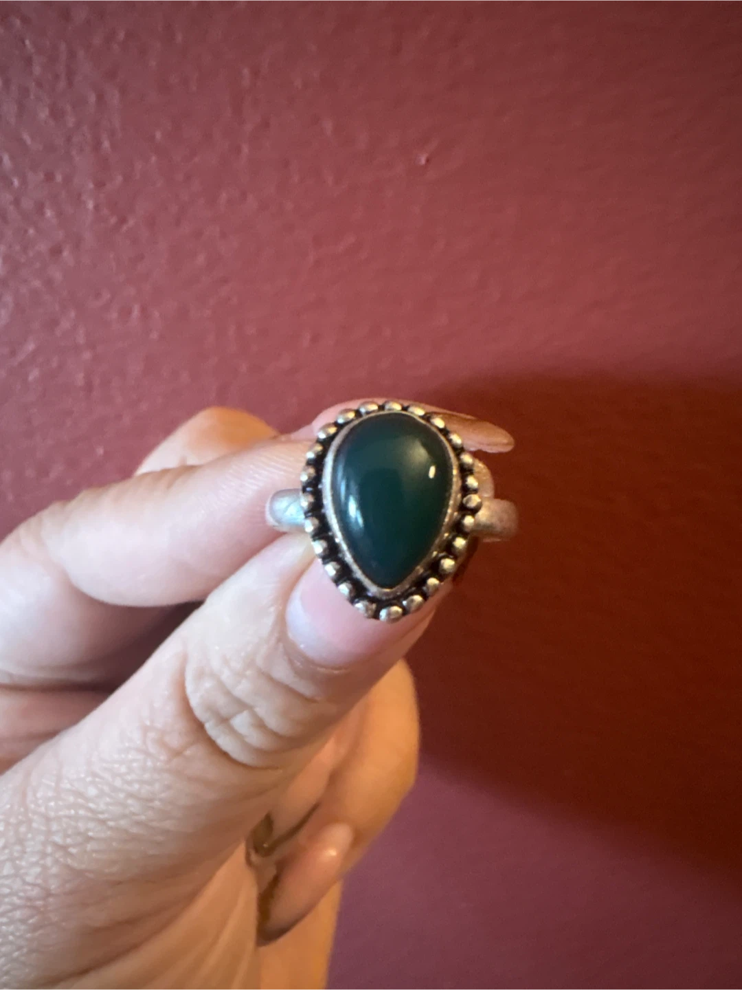 NEW 925 Sterling Silver Ring  with Green Stone - photo 2