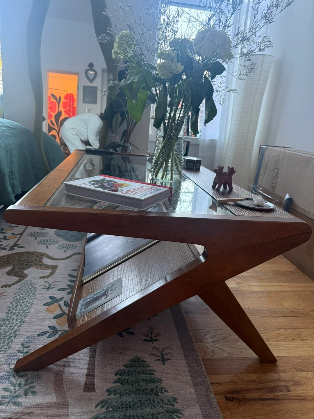 Rocket Wood Coffee Table with Tempered Glass - photo 2