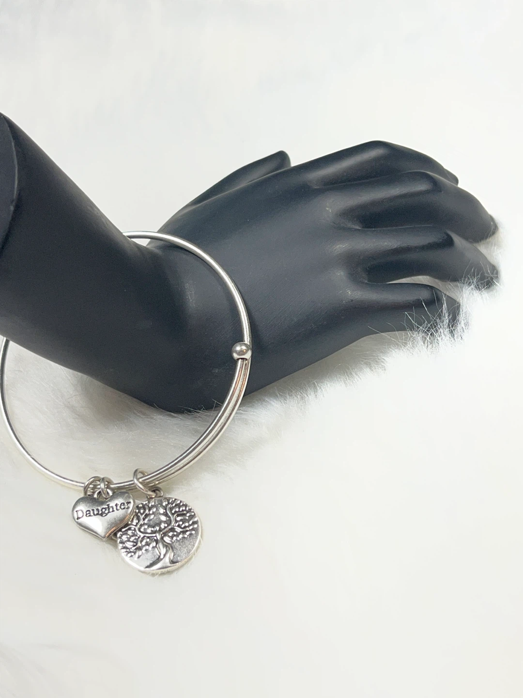 Adjustable Charm Bangle Bracelet - "Daughter" & Tree of Life - photo 2