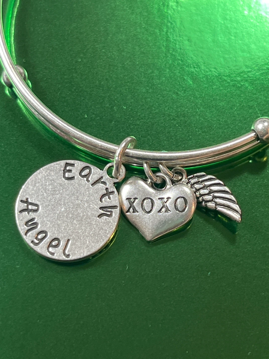 Adjustable Charm Bangle Bracelet - "Daughter" & Tree of Life - photo 3