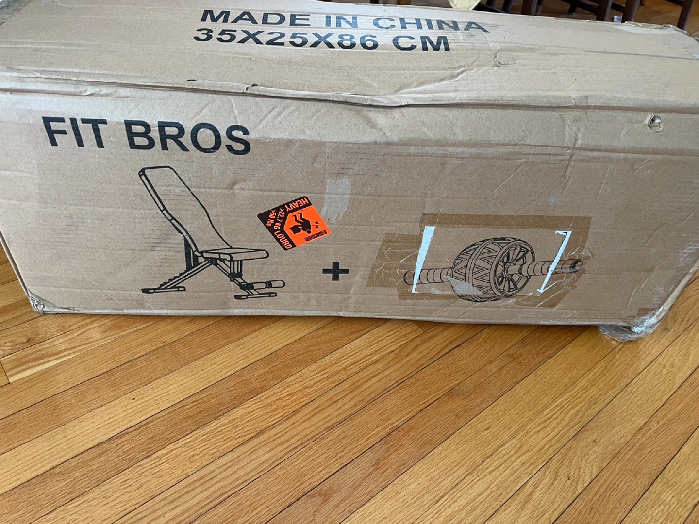 Fit Bros Adjustable Weight Bench with Ab Roller