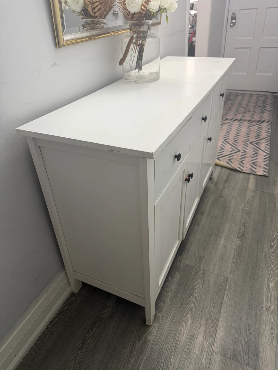 White Sideboard / Buffet with Drawers and Doors - photo 2