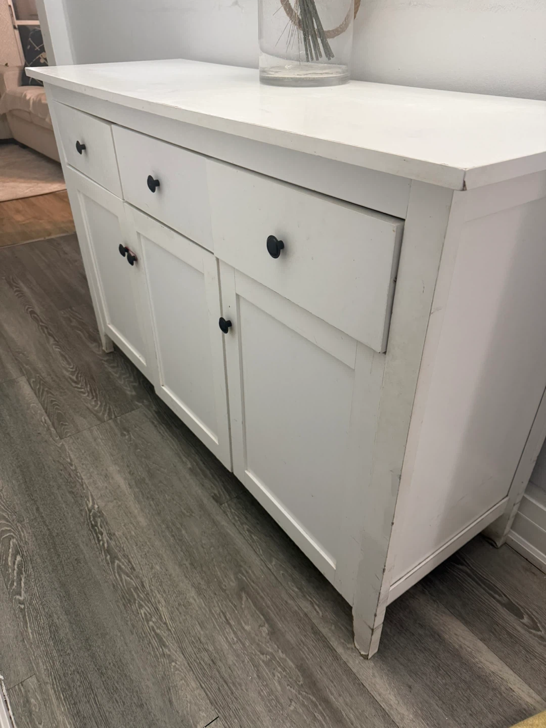 White Sideboard / Buffet with Drawers and Doors