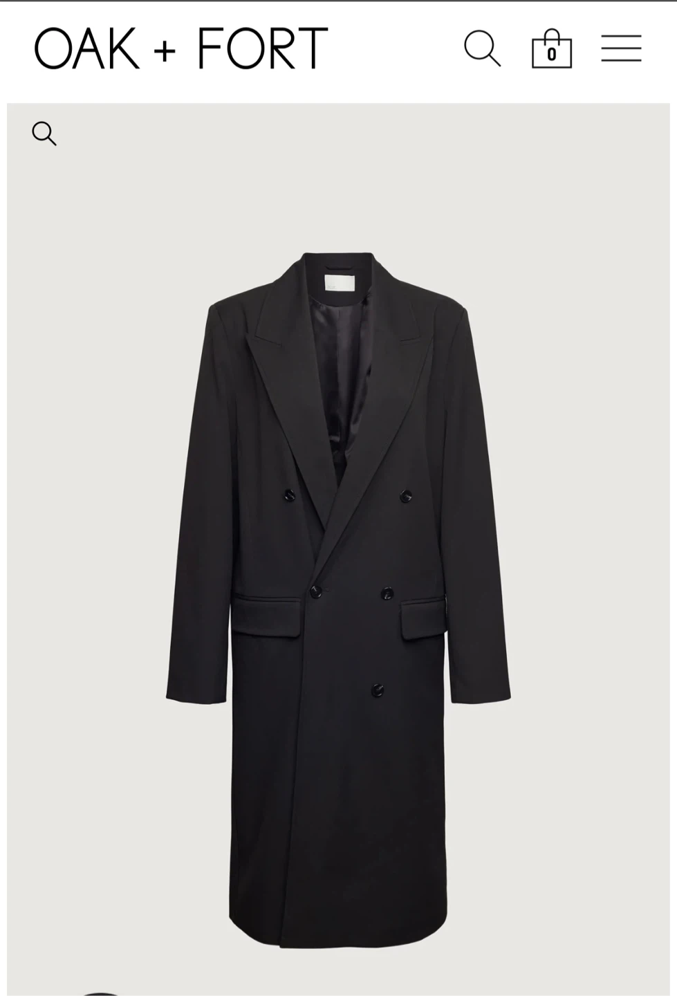 OAK+FORT Black Double-Breasted Suiting Coat - photo 5